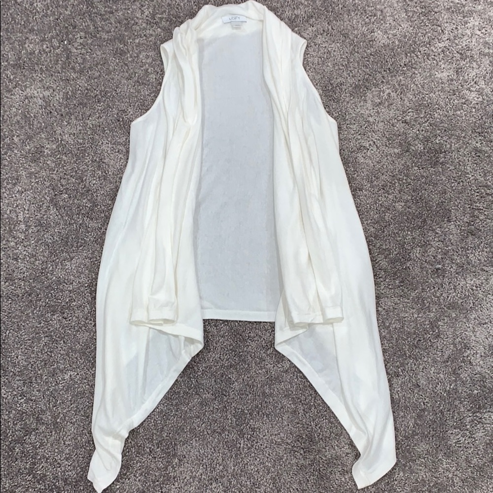 Ann TaylorFactory Sleeveless Asymmetrical Cardigan